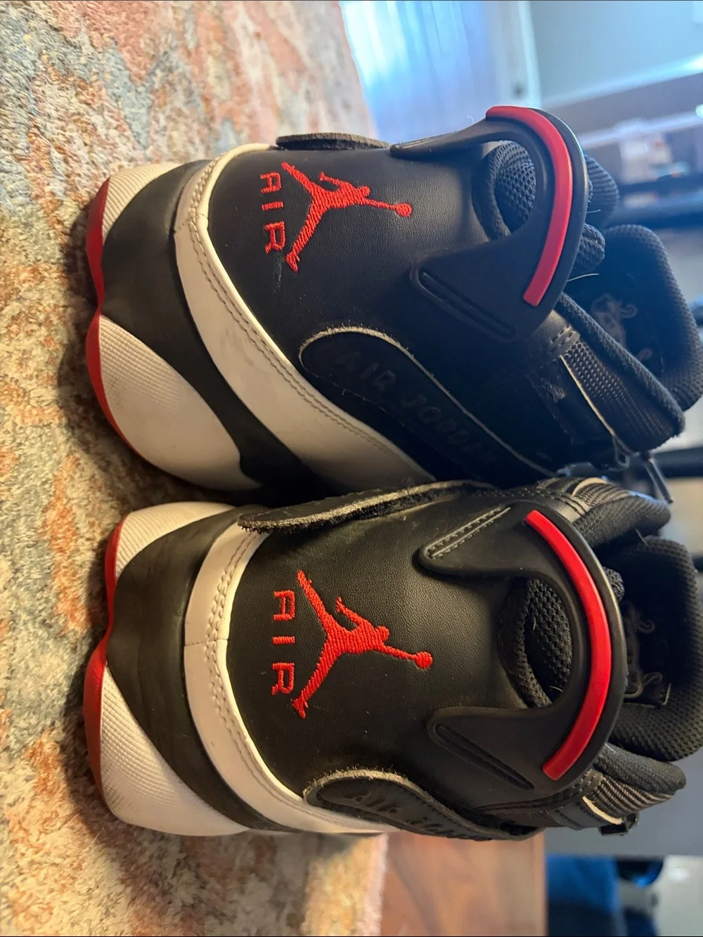 Jordan Black White and Red High-Top Sneakers